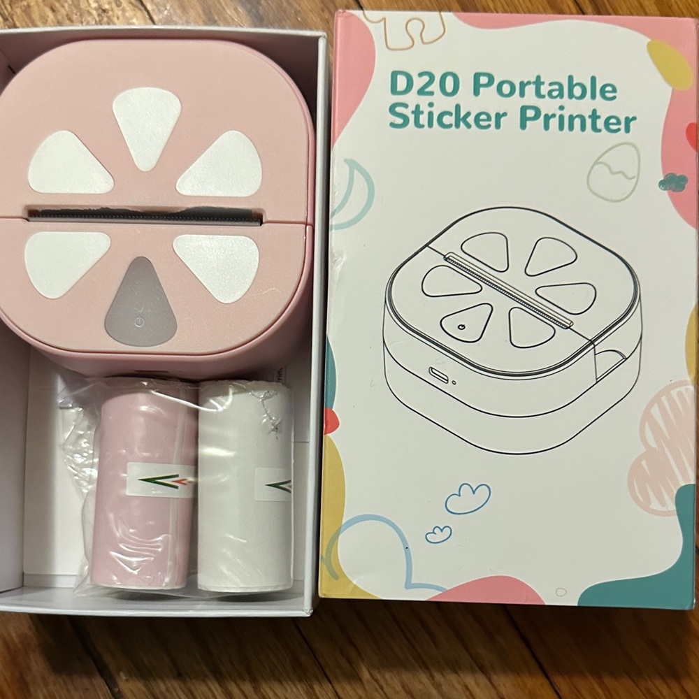 D20 Portable Sticker Printer - Pink